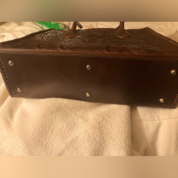 Tooled leather tote - Picture 5 of 5
